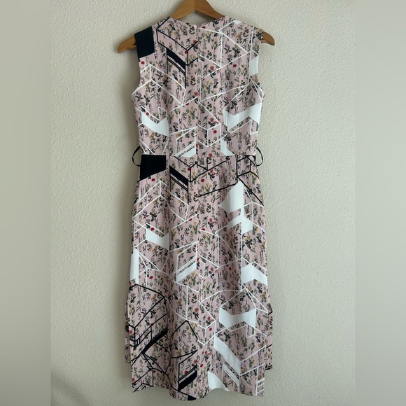Preen by Thornton Bregazzi floral geometric print dress | medium | black & pink - Picture 4 of 10